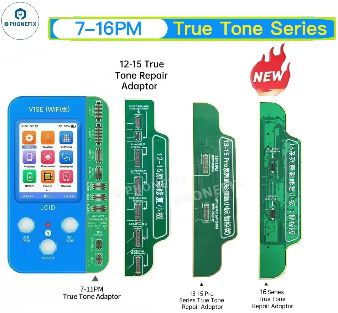 JCID 13 14 15 16 Serie Scherm True Tone Reparatie Adapter voor iPhone Zonder Originele Scherm Reparatie gebruikt met V1SE WIFI V1S Pro
