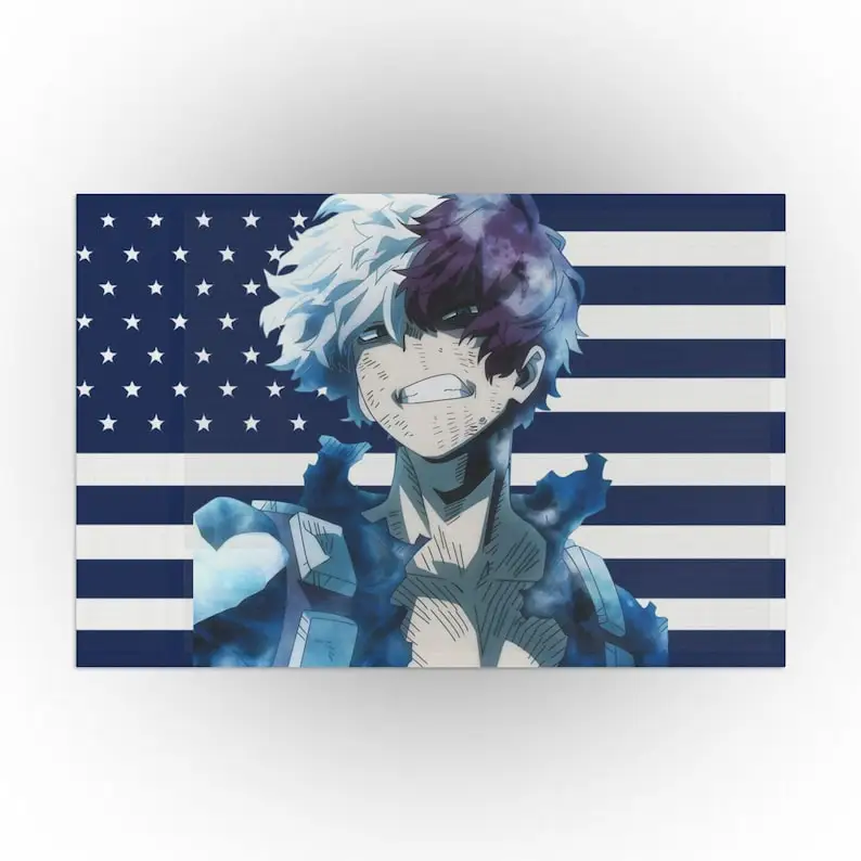 Shoto Todoroki Flag Advertising Anime My Hero Academia Banner Tapestry Home Decor Items Custom Flags for Bedrooms Flaga Outdoor