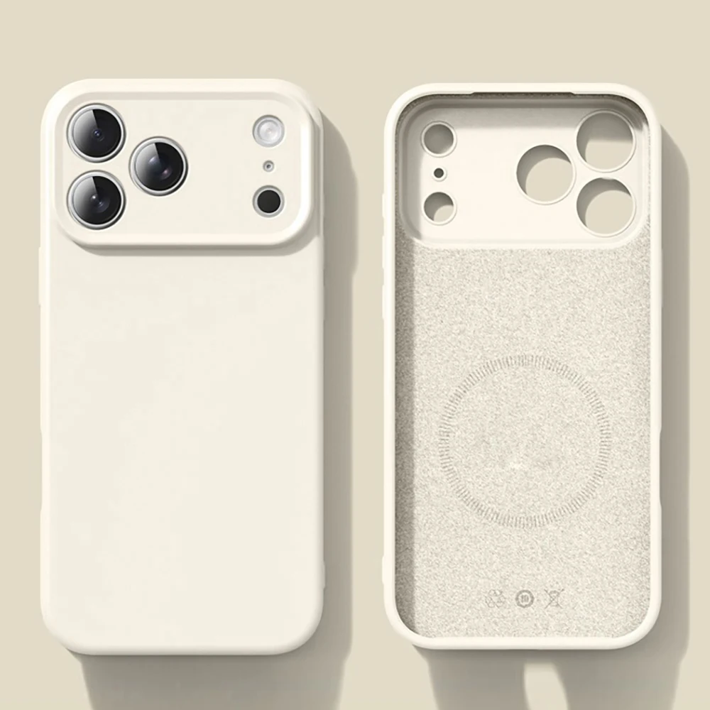 جديد السائل المغناطيسي سيليكون جراب هاتف آيفون 17 16 15 14 13 12 برو ماكس 16 زائد 17 برو 17 الهواء ل Magsafe لينة غطاء الوفير