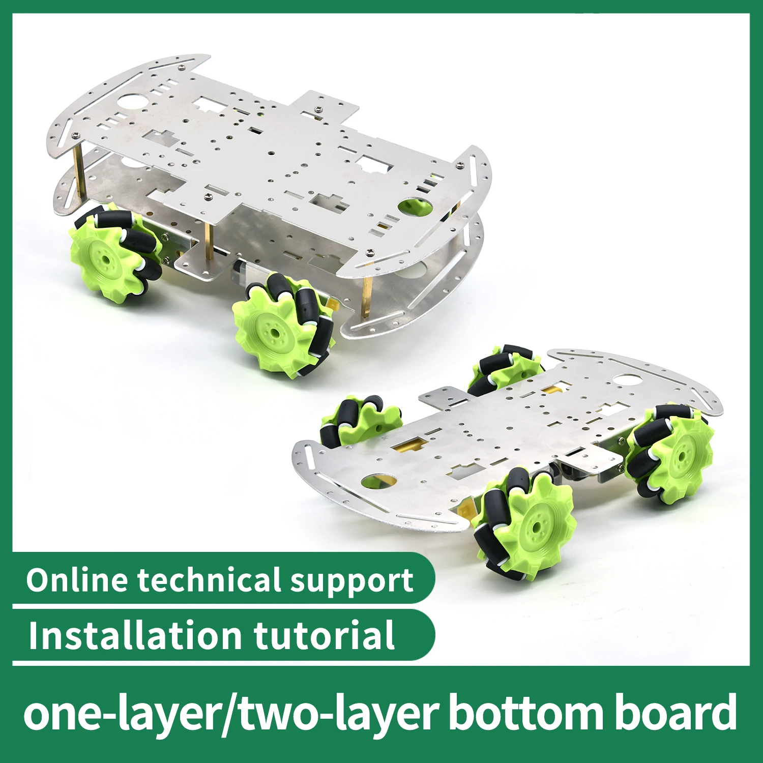 Keyestudio 4WD alluminio Mecanum Robot Car Bottom Board per Arduino Robot Single/Double Chassis Parts per Kit progetto intelligente fai da te