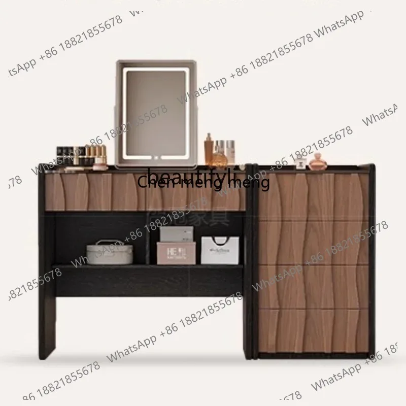 luxury high-end dresser jewelry cabinet integrated master bedroom medieval retro style high value small apartment makeup table