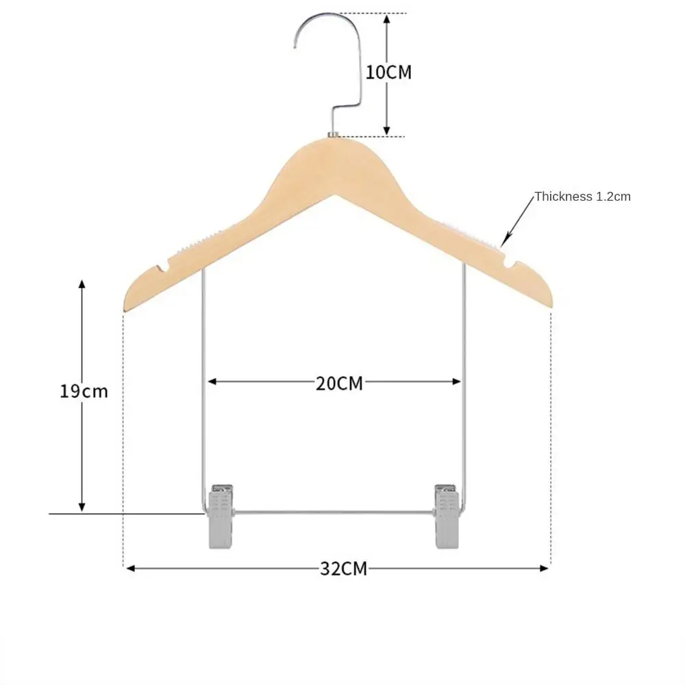Solid Wood Suit Hangers Underwear Bra Clothespin with Adjustable Metal Clips Space Saving Hanger Pants Organizer Clip Hangers