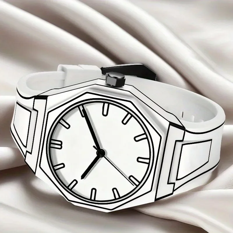 Ladies' Elegant Casual Watch, Unique Rectangular Dial Design Quartz Watch