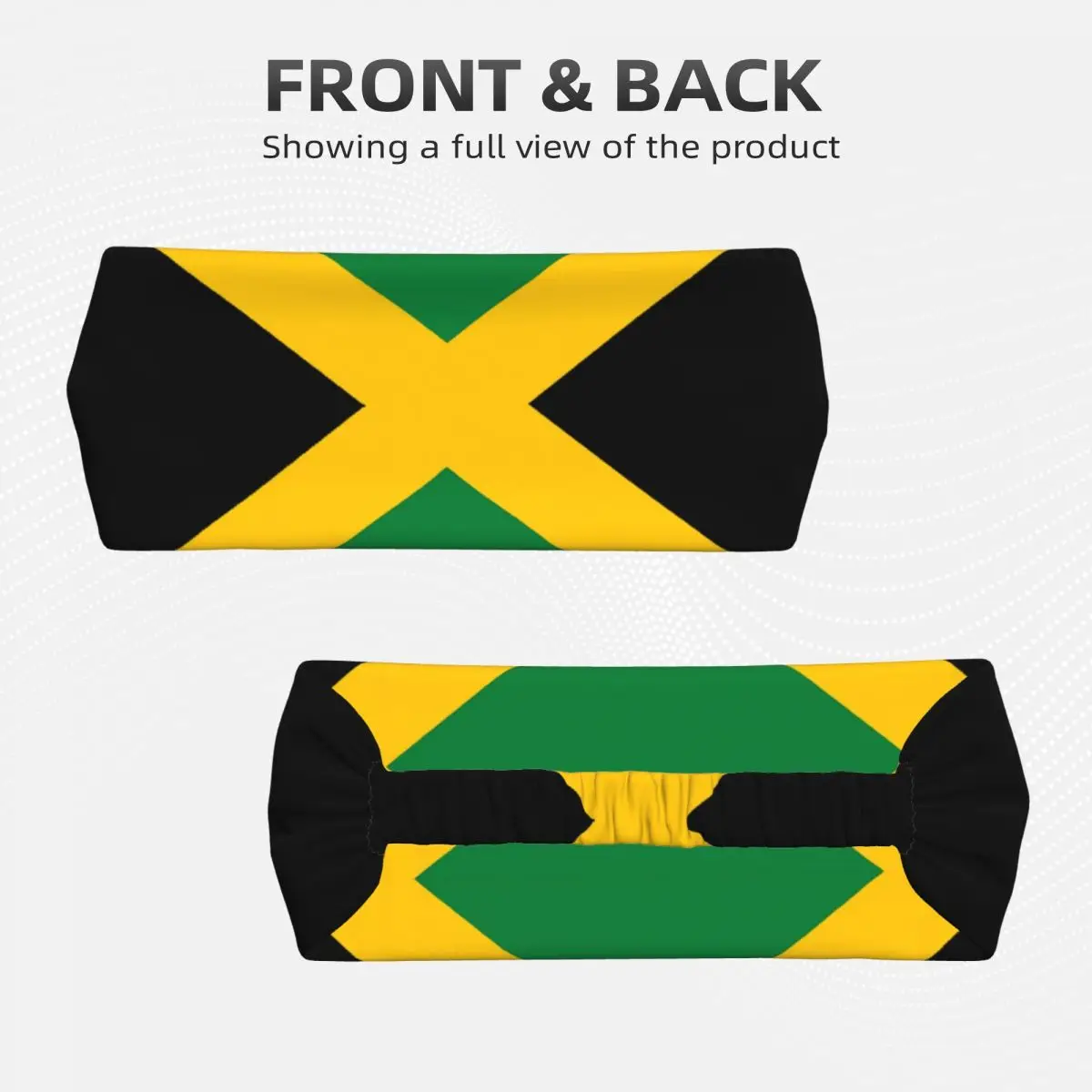 Custom Jamaican Flag Headband Women Men Non Slip Patriotism Moisture Wicking Workout Sweatband for Cycling