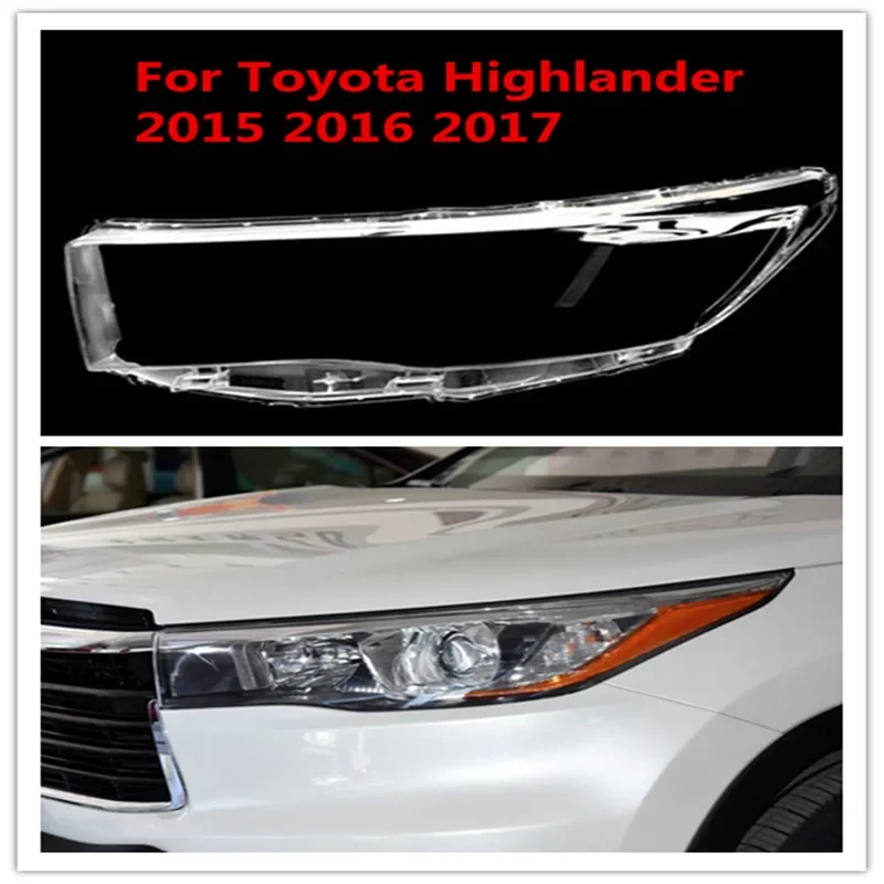 

HTTCY Headlight Glass For Toyota Highlander 2015 2016 2017 Headlamp Shell Transparent Lens Cover Replace Car Accessories