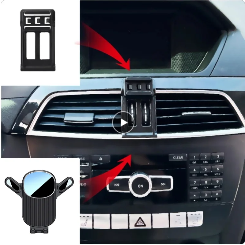 

Car Phone Holder For Mercedes Benz C Class W204 2011 2012 2013 C200 C260 C300 Fixed Bracket Stand Mobile Charging