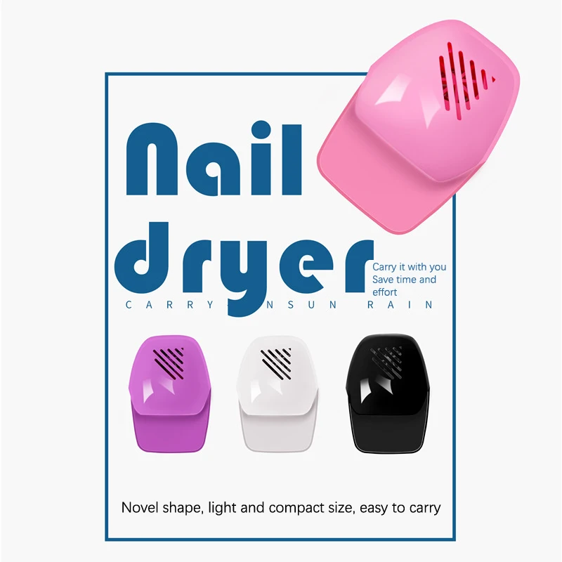 1Pcs Small Nail Art Dryer With Touch Sensitive Wind Air Nail Fan Blow Dryer For Both Hands And Feet Nail Polish Dryer