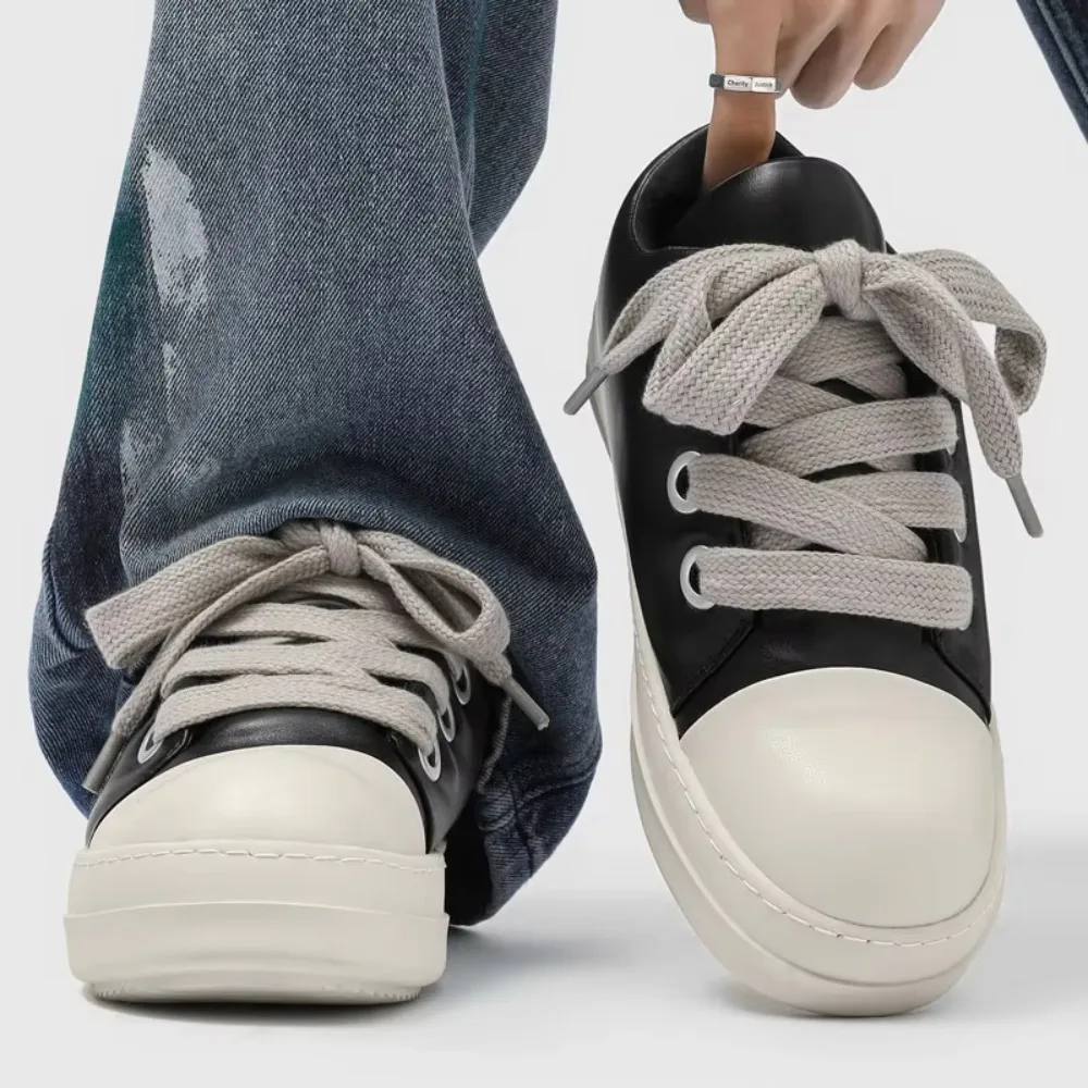 Men American Thick Lace Puffy Skate Shoes Chunky Platform High Top Street Casual Bread Style Sneakers
