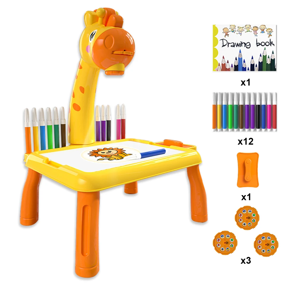 Kids Mini Led proiettore Art Drawing Table Light Toy Painting Board piccola scrivania Educational Learning Paint Tool Craft For Children