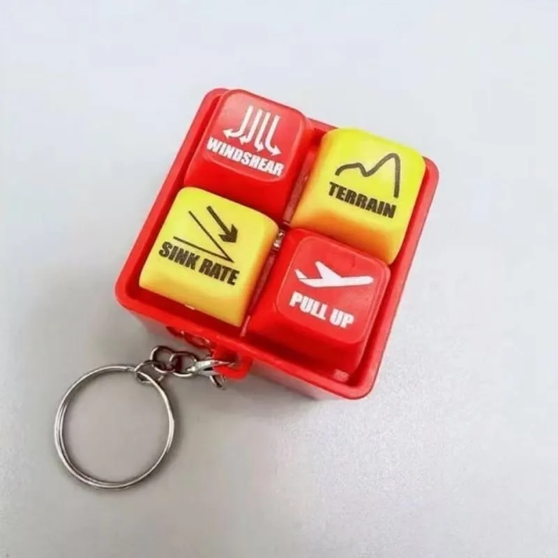 Pilot And Crew Alert Keychain Plane Airplane Emergency Alert Keychain Funny 737 Warning Sound Simulator with Bright LED Light
