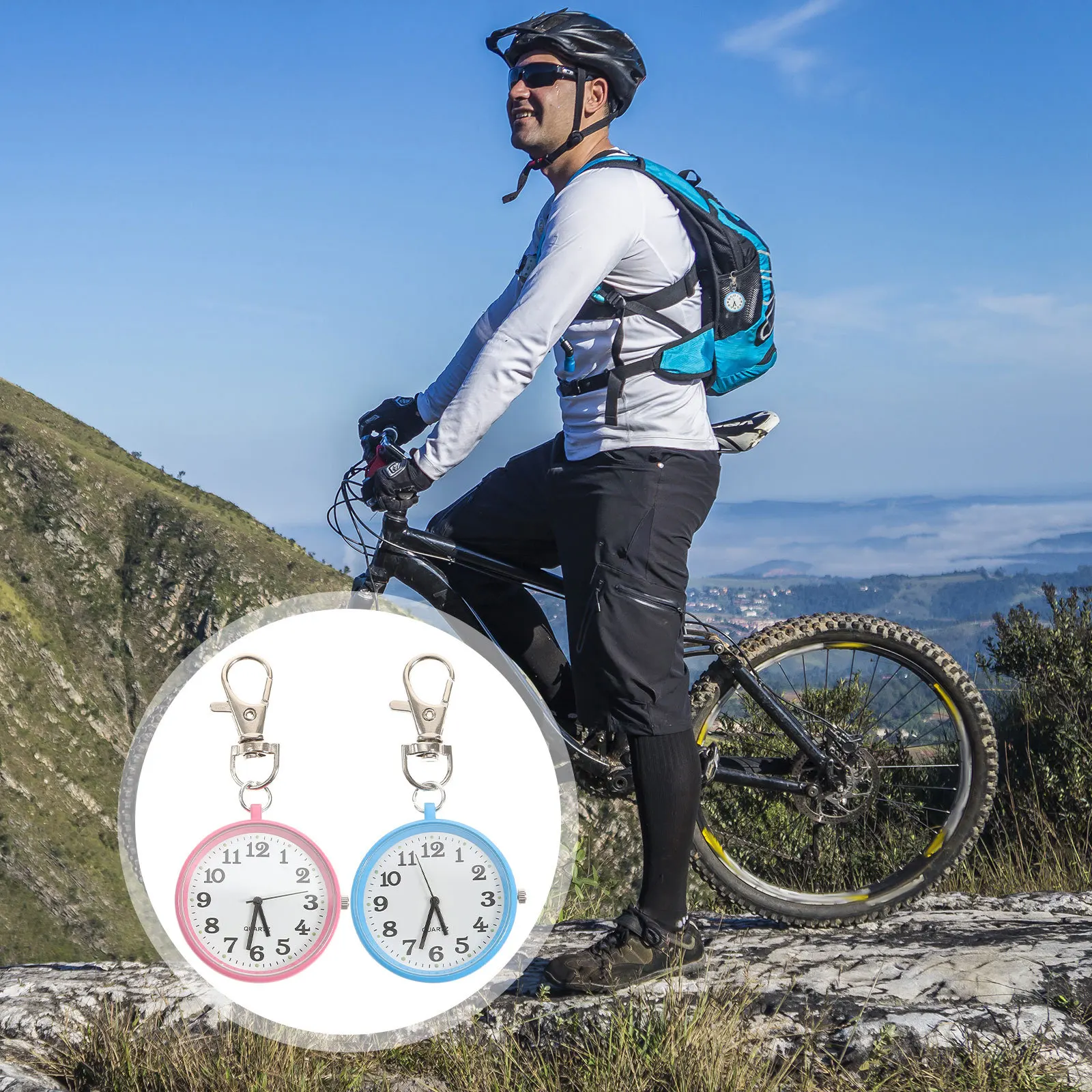 

2Pcs Nurse Hanging Watch Mini Quartz Simple Design Exquisite Detail Practical Time Easy to See Pink Blue Festival Gift