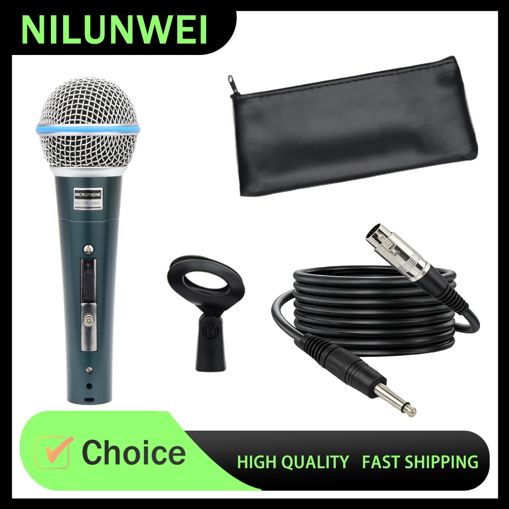 

Динамический микрофон BETA 58A суперкардиоидного типа с переключателем, подходит для сценического пения, профессиональный проводной микрофон, для караоке