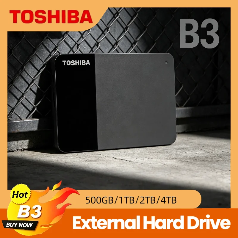 

High Speed Toshiba B3 Canvio Ready Portable Hard Disk 1TB 2TB 4TB USB 3.0 5Gbps Backup Storage for Laptop Mac Android Pro Max