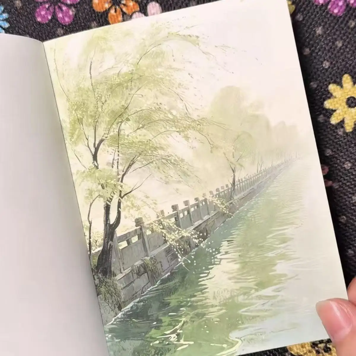New Yunli Spring Ancient Style Booklet Material Notebook Ins High Beauty Chinese Style Landscape Booklet DIY Collage Base Paper