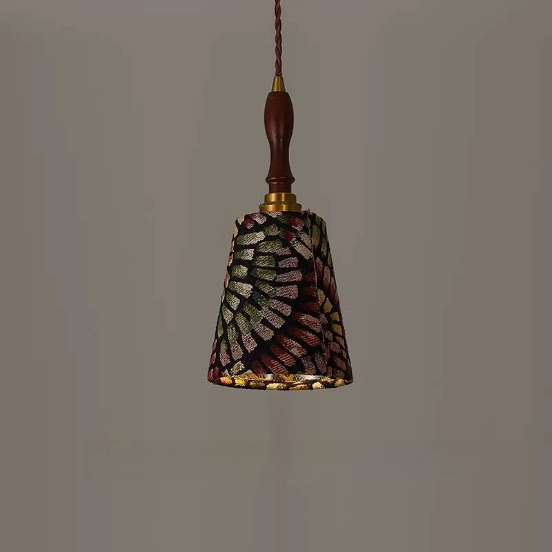 Wooden Small Chandelier Retro Luxury Ceiling Lamp Living Room Bedroom Exhibition Hall Ceiling Light Indoor Decor Lighting Lamps