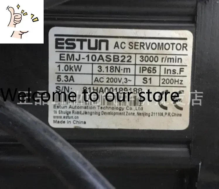 2026.5 Motor Servo Estun EMJ-10ASB22 Genuíno Personalizado em Estoque 1000W