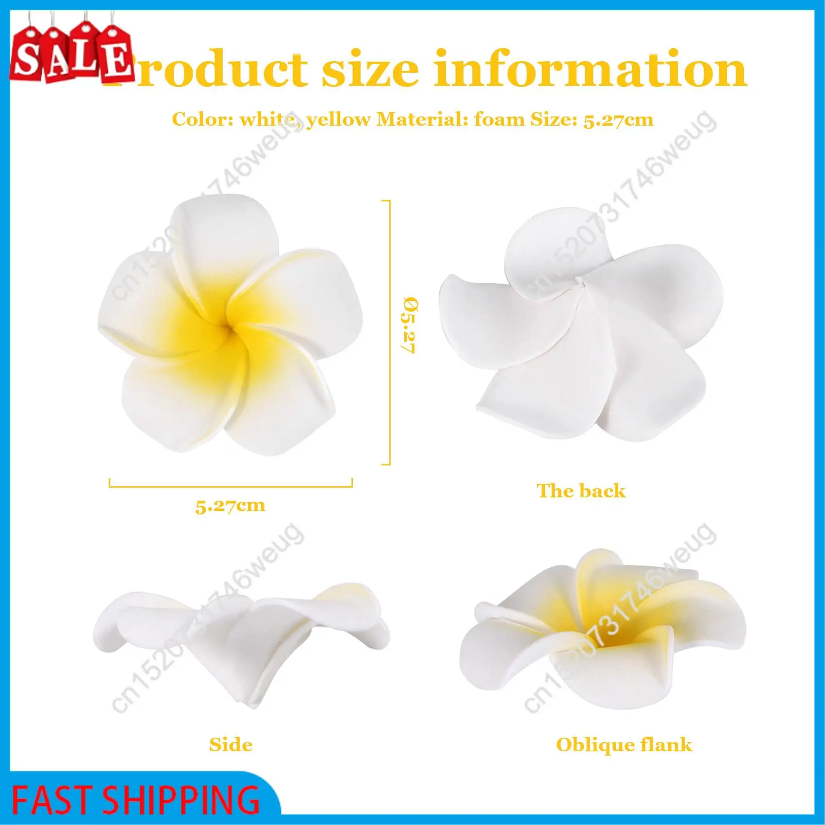 صفقة فلاش-100 قطعة رغوة بيضاء هاواي فرانجيباني الاصطناعي بلوميريا زهرة بتلات قبعة الشعر قبعة إكليل لتقوم بها بنفسك الزفاف الديكور 5C