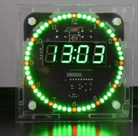 Obrotowy DS1302 cyfrowy Alarm moduł wyświetlacza LED elektroniczny zegar cyfrowy wyświetlacz temperatury LED DIY zestaw płytka edukacyjna 5V