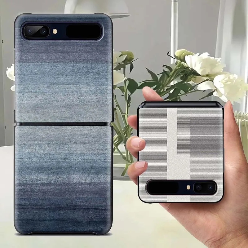 Weft Warp Web Pattern Phone Case For Samsung Galaxy Z Filp 8 3 4 5 6 7 5G PC Hard Mobile Folding Black Gifts Shell Cover
