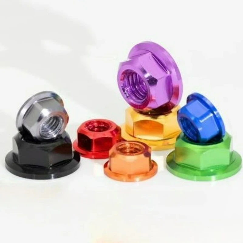 น็อตหกเหลี่ยมอะลูมิเนียมอัลลอยด์หลากสี 4/10 ชิ้น ขนาด M2 M2.5 M3 M4 M5 M6 M8 น็อตหกเหลี่ยมมาตรฐานระบบเมตริก