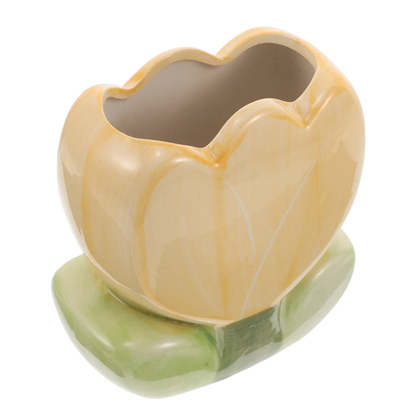 Cute Pen Holder Decoration; Ceramic Tulip Holders Cartoon Desk for Cup Desktop Organizer