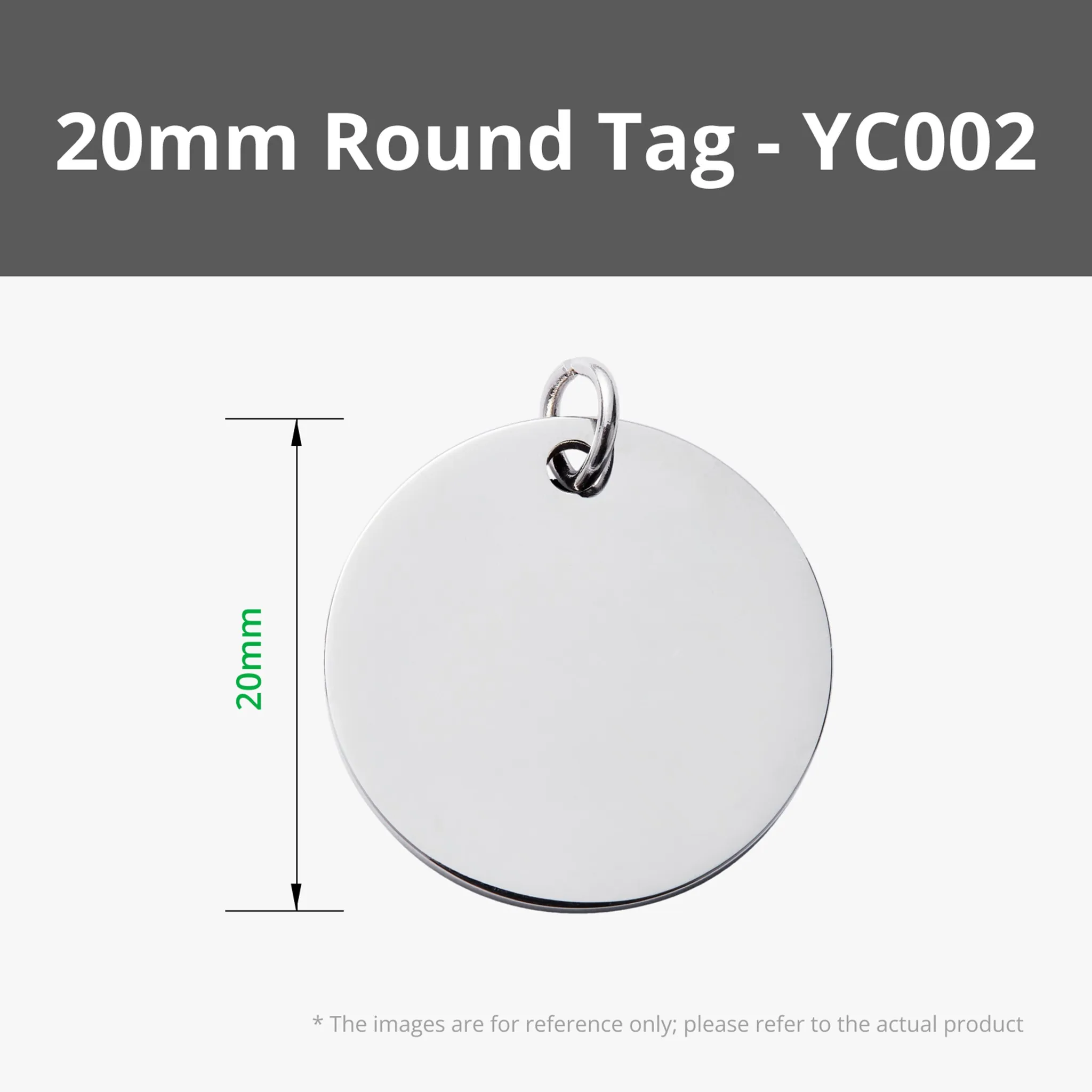 Original Bambu Lab Round Stainless Steel Tag 20mm/30mm, Laser Engraving Blank Tags for 3D Printer Laser DIY Pet Name & Keychain