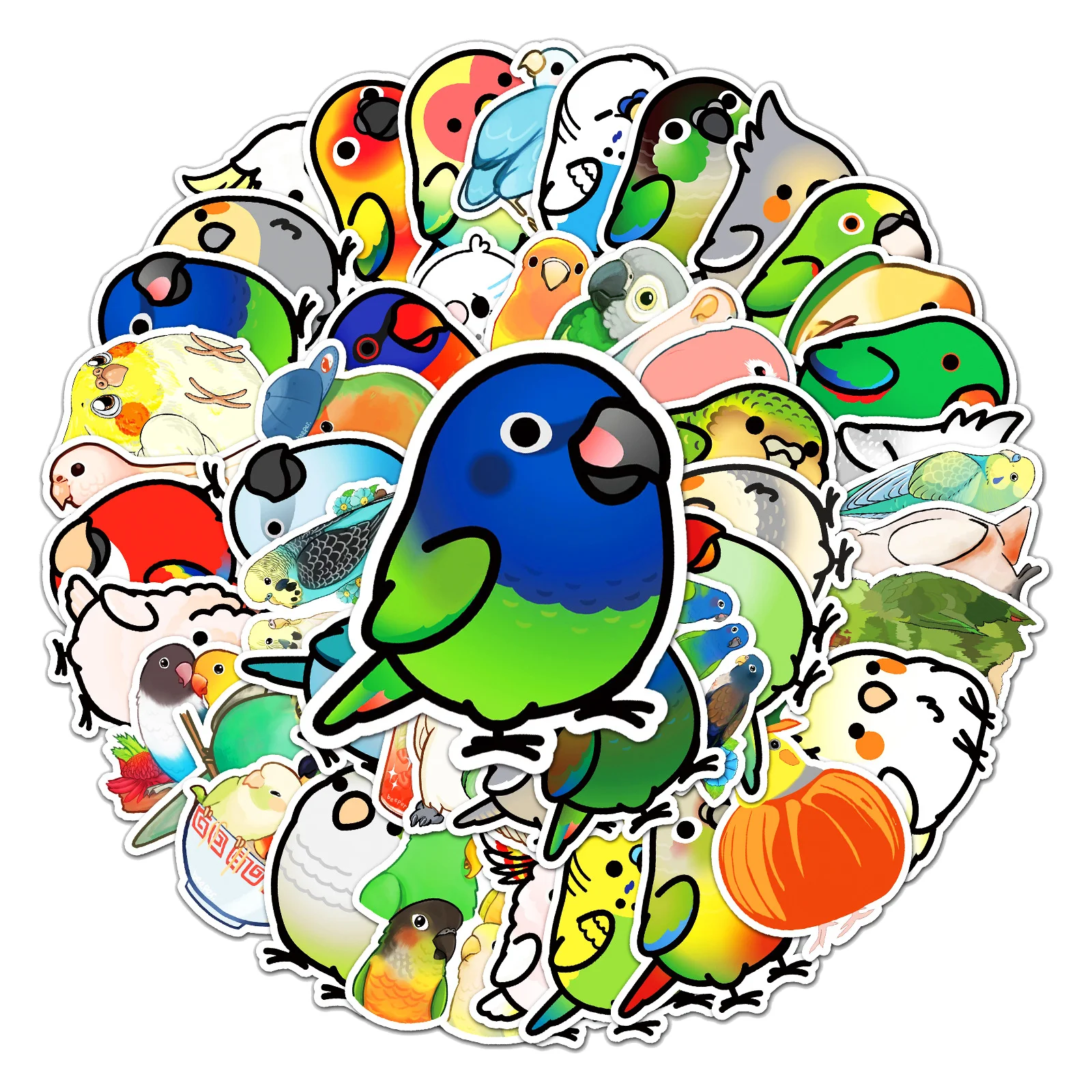 10/30/50 Stück Papageien-Graffiti Cartoon Niedliche Tiere DIY Skateboard Handy Kühlschrank Fahrrad Cartoon Aufkleber für Kinder Belohnung Spielzeug Geschenk
