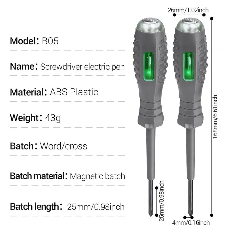 2-in-1 Screwdriver Electricity Detector High Torque Strong Magnetic Voltage Test Pen Screwdriver For Electricity Detection