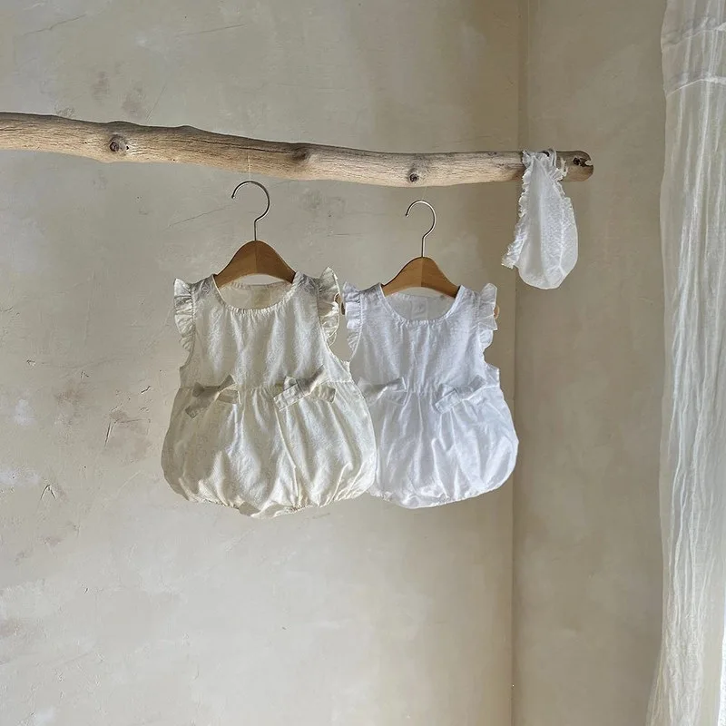 

Летний модный комбинезон для новорожденных девочек 2026 года: милый, с цветочным узором, в корейском стиле, повседневный, мягкий боди для малышей