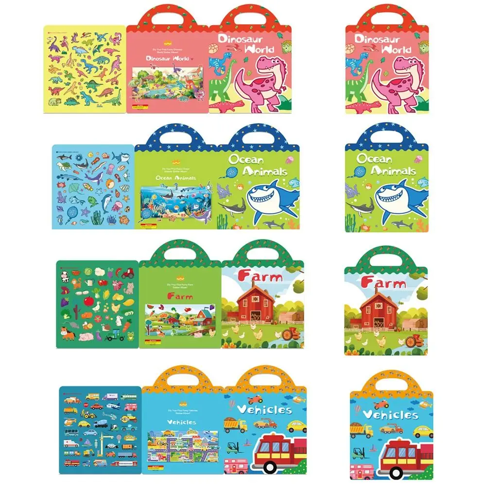 Educational Jelly Sticker Books Reusable Waterproof Kids Quiet Book Matching Game Washable Scene Quiet Stickers