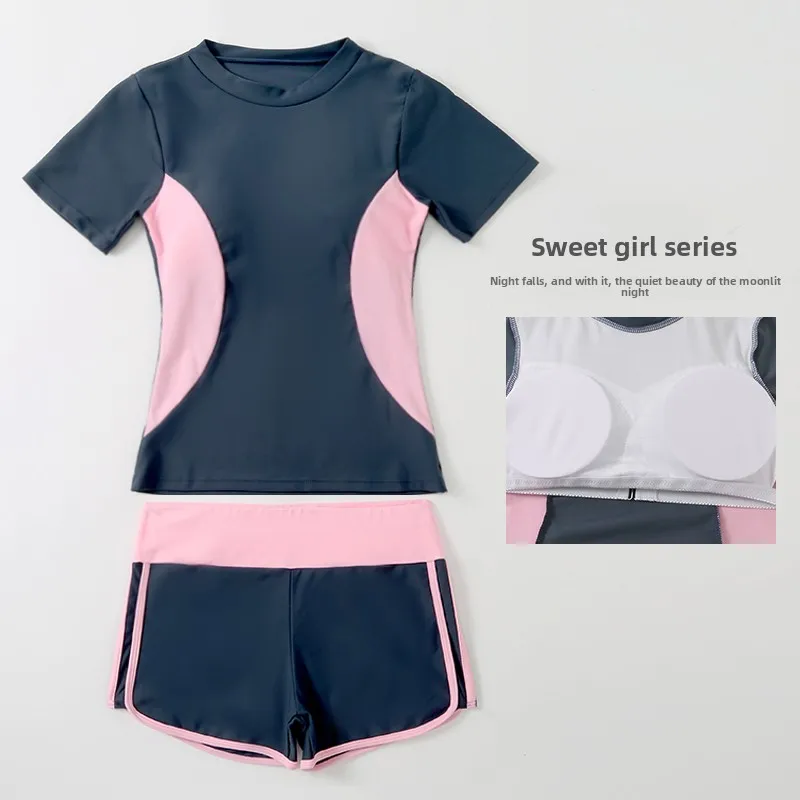 

Spor Two-Piece Women's Swimsuit Conservative Belly Covering Slimming Bikini for Swimming And Hot Spring Soaking Nylon Mater...