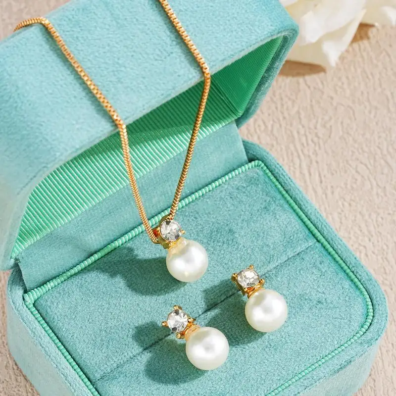 Damenmode-Schmuck mit Kunstperlen im französischen Stil, dezenter Luxus, geeignet für den Alltag, Partys, Bankette, perfektes Geschenk. – Detail 4