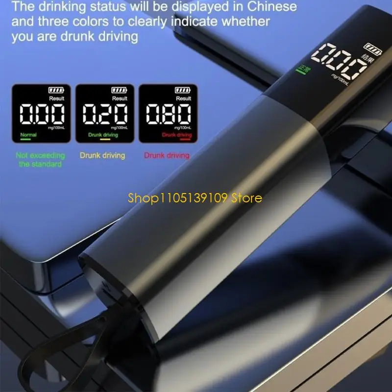 Alcoholicity Concentration Meter Detector Breath Tester with LCD Digital Display Breathalyzer for Restaurants,New Year Gift