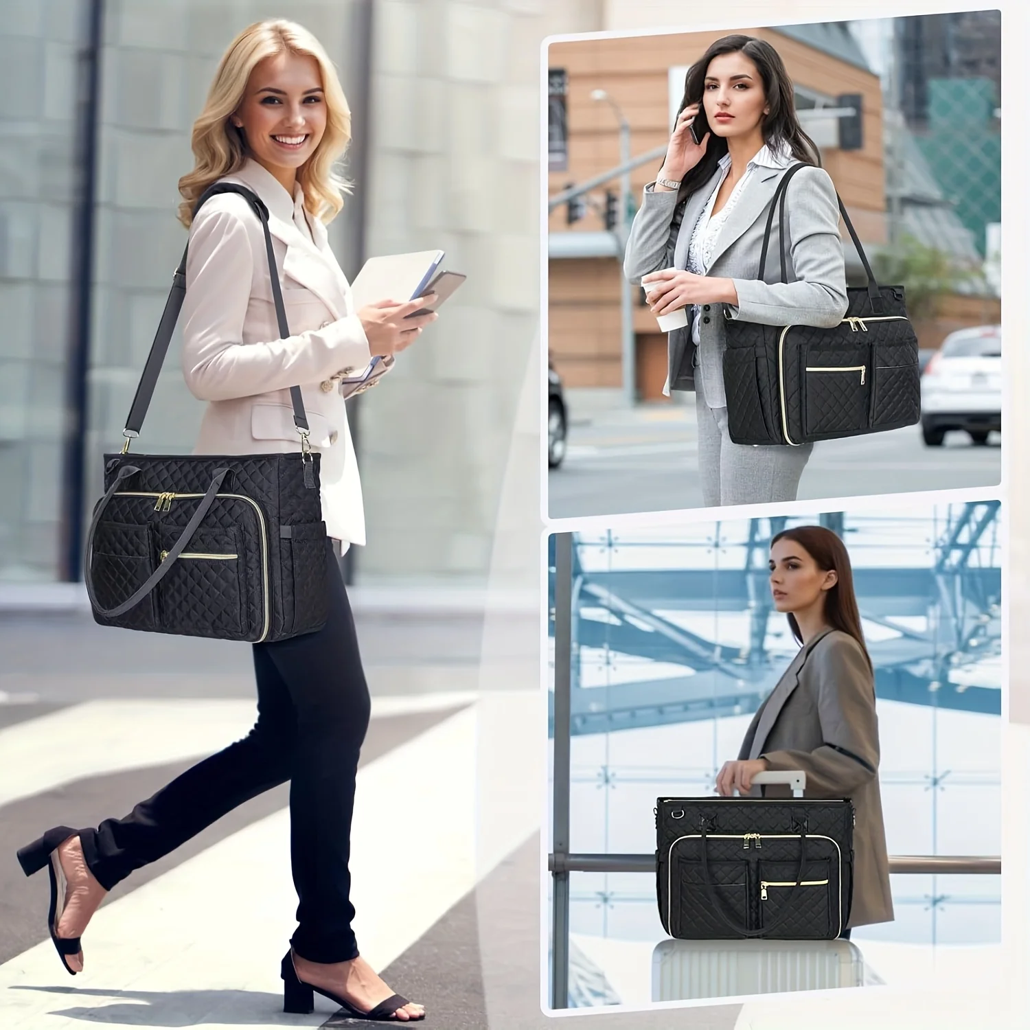 Laptop Bag Large Capacity Business Commuter Accordion Organizer for Teachers Professionals Men Women