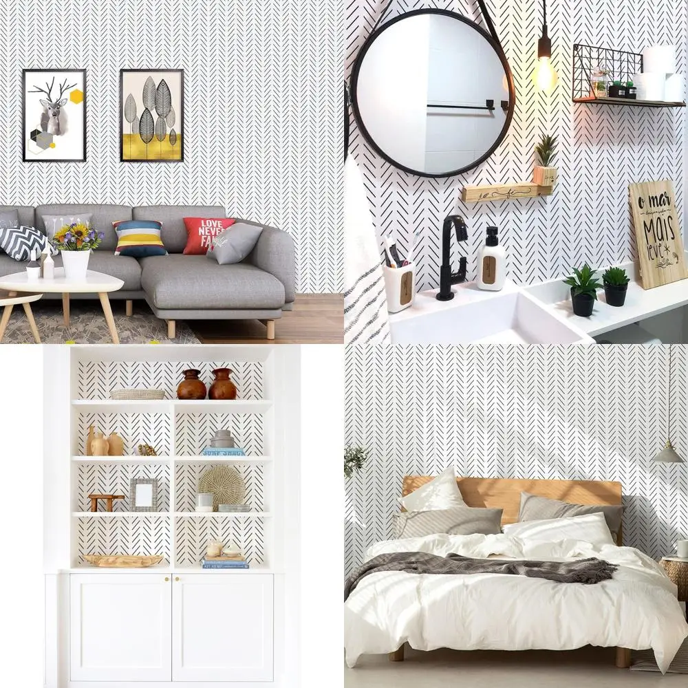 

Современные самоклеящиеся обои с геометрическим узором «ёлочка», 17,7 x 590,5, съемные, для стен ванной комнаты