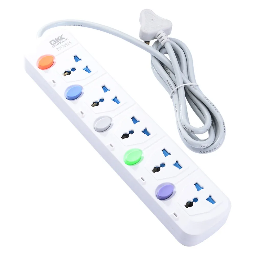 UK Standard Multi-Function Power Strip with Switch Multi-Outlet Extension Socket Board for Home Dormitory Use