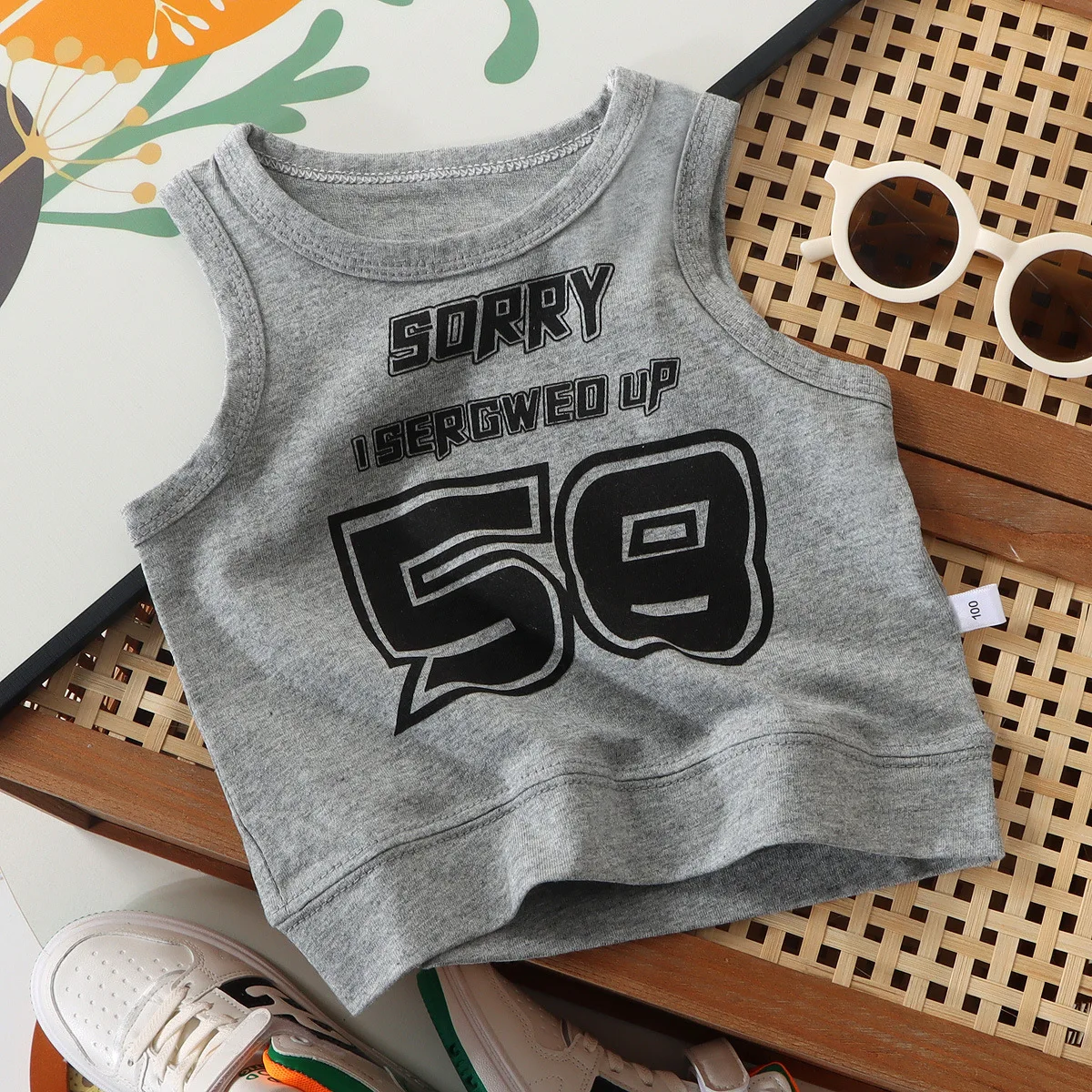 Summer Girls Tank Tops Sleeveless Vest for Kids Children Sports Tops Letter Leisure Teen Underwear Baby Clothing