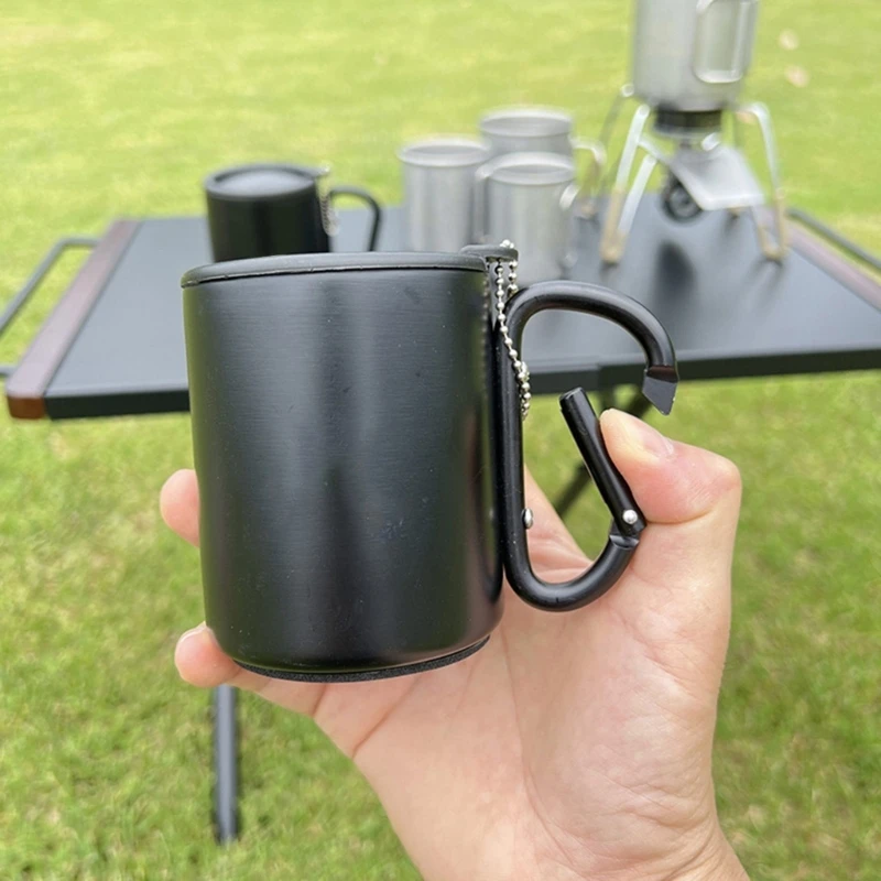 

Легкая металлическая изолированная кружка, дорожная кофейная чашка с крышками, уличная кружка с карабином и крючком для пеших прогулок, кемпинга, путешествий