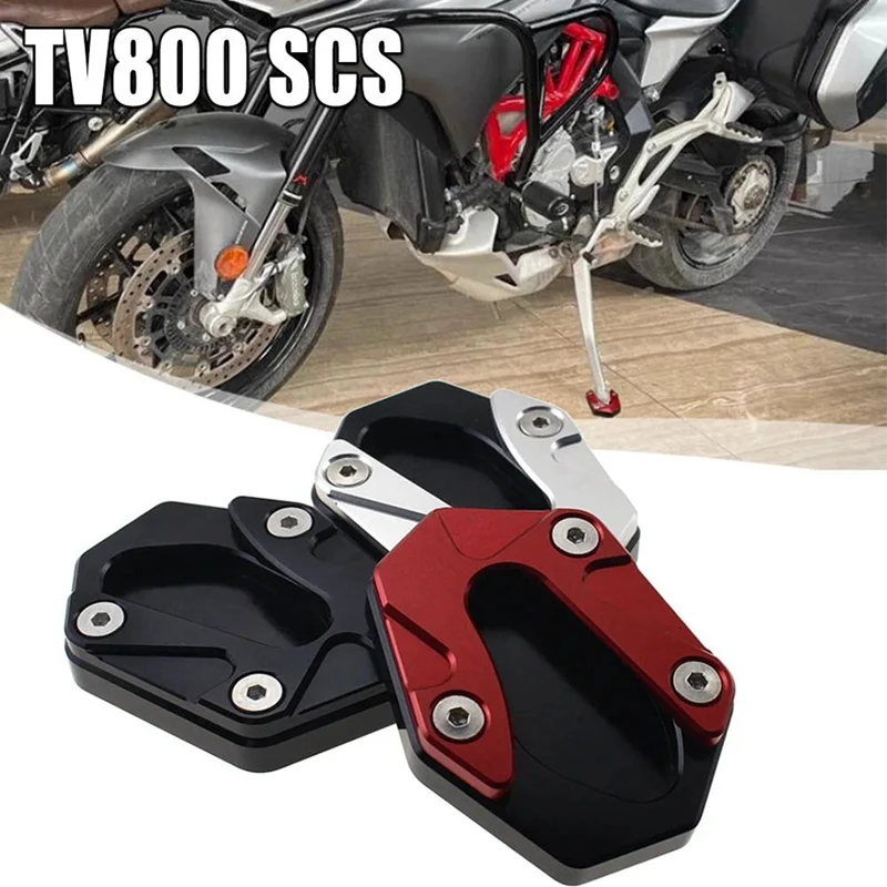 Motorcycle Kickstand Extension Plate Foot Side Stand Enlarge Pad for Augusta TV800 800SCS(Black) image 3