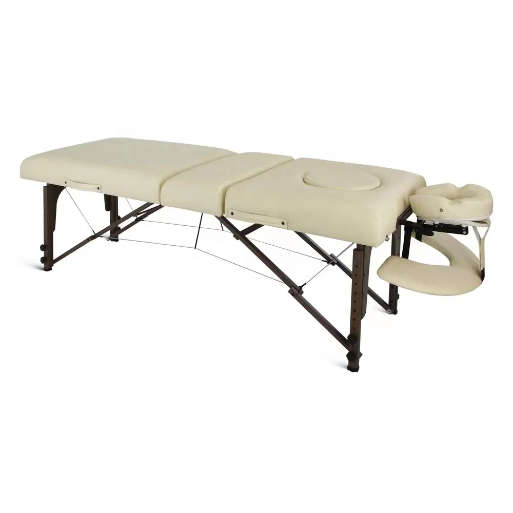 3 Section Home Physiotherapy Wooden Folding Portable Manual Massage Bed Facial Bed CY-C121