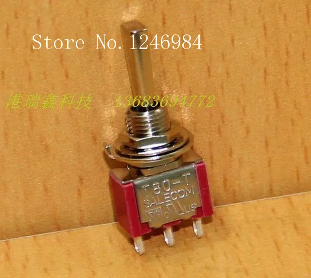 [SA]T8014-U flying model aircraft stalls single flat handle small toggle switch toggle switch T80- M6.35 Taiwan SH--50pcs/lot