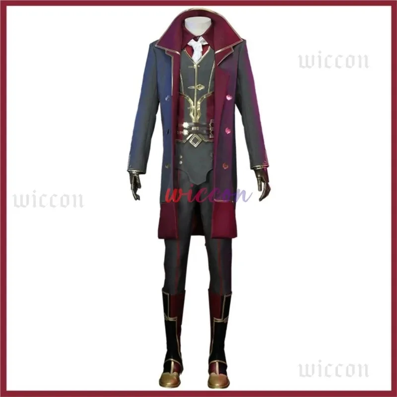 

COSda@Game LOL Arcane Silco Cosplay Costume Anime Military Uniform Trench Coat Boot Wig Adult Man Halloween Christmas Party Suit