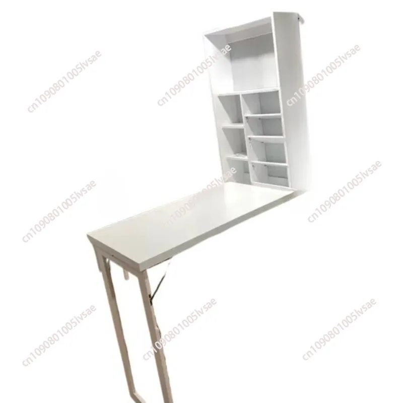 All solid wood home apartment multi-functional office wrought iron deformation telescopic storage folding training dining table