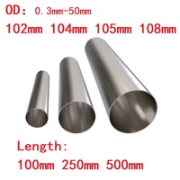 1PC 304 Stainless Steel Precision Tubes Pipes Large OD 0.3-50 102 104 105 108mm Length 100mm 250mm 500mm