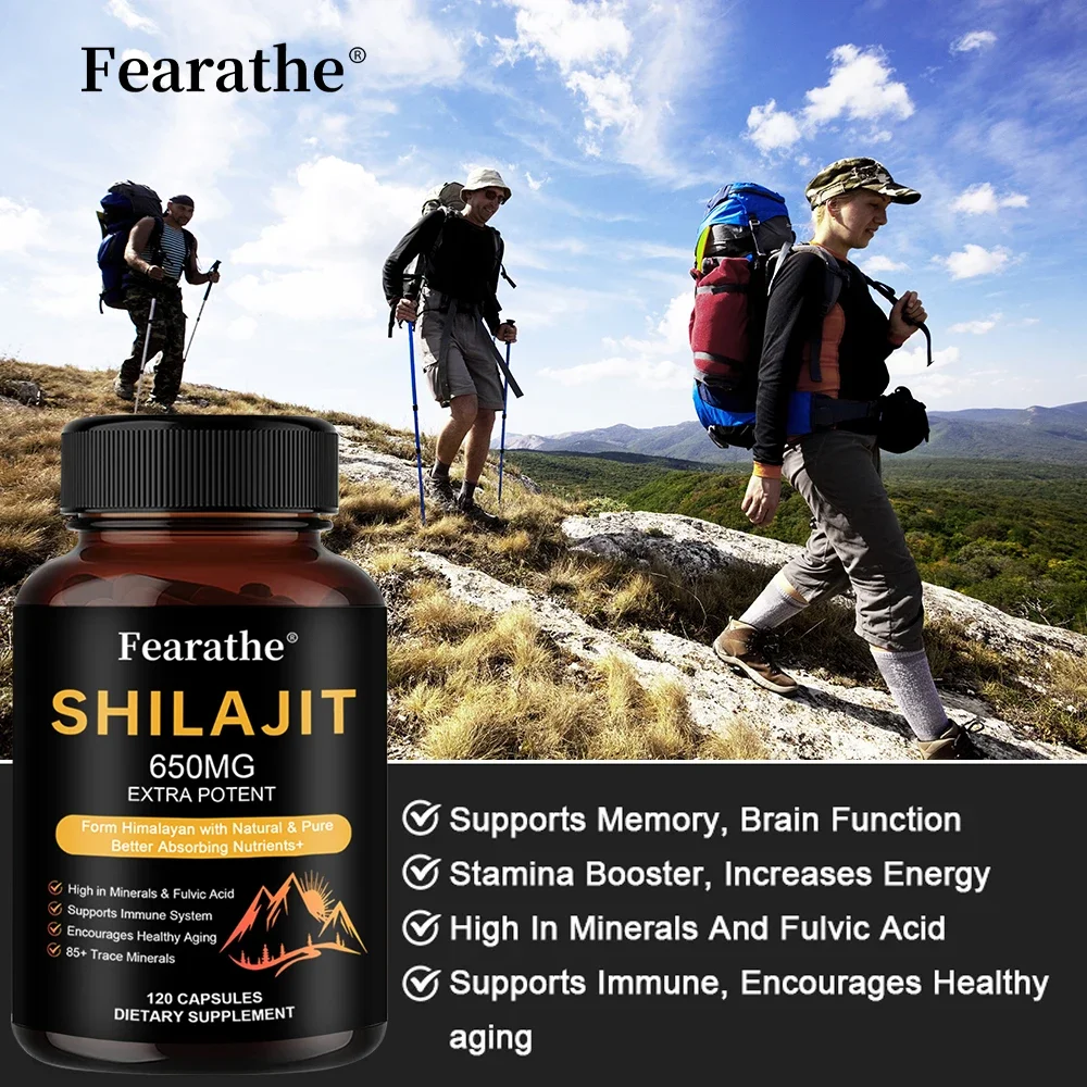 Fearathe Shilajit Supplement, Anti-fatigue Energy Support, Aids Athletic Performance, Endurance, and Recovery