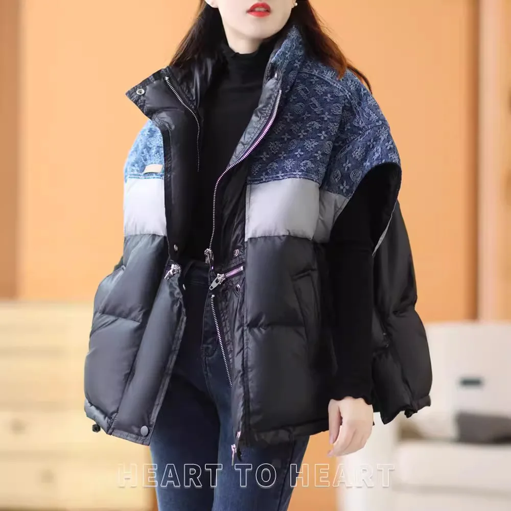 الشتاء سترات بلا أكمام معاطف النساء أسفل سترة قطن المتضخم فضفاض سترة غير رسمية الخريف 2025 جديد بلون الإناث صدرية