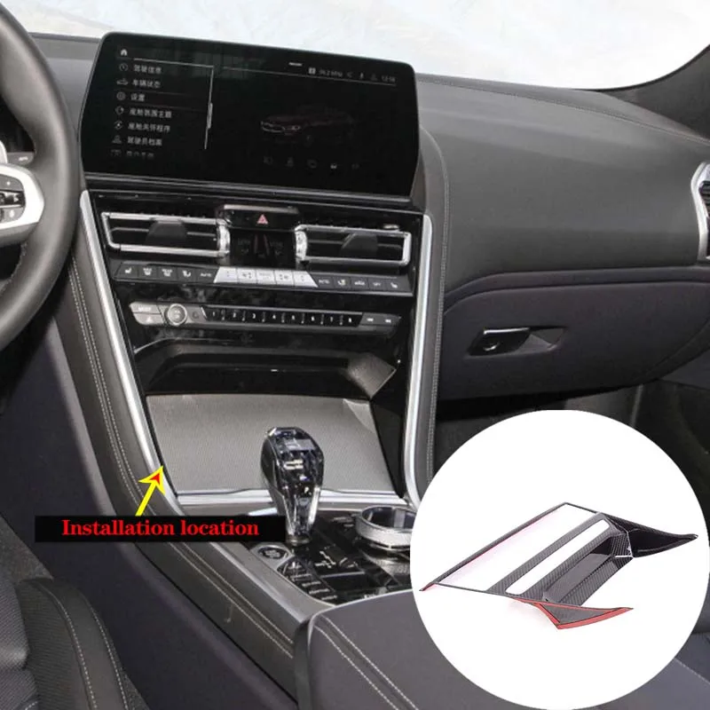 Auto Interior Accessories Central Control CD Panel Decorate Frame Cover Carbon Fiber Fit For BMW 8-series 2019-2022 G14 G15 G16