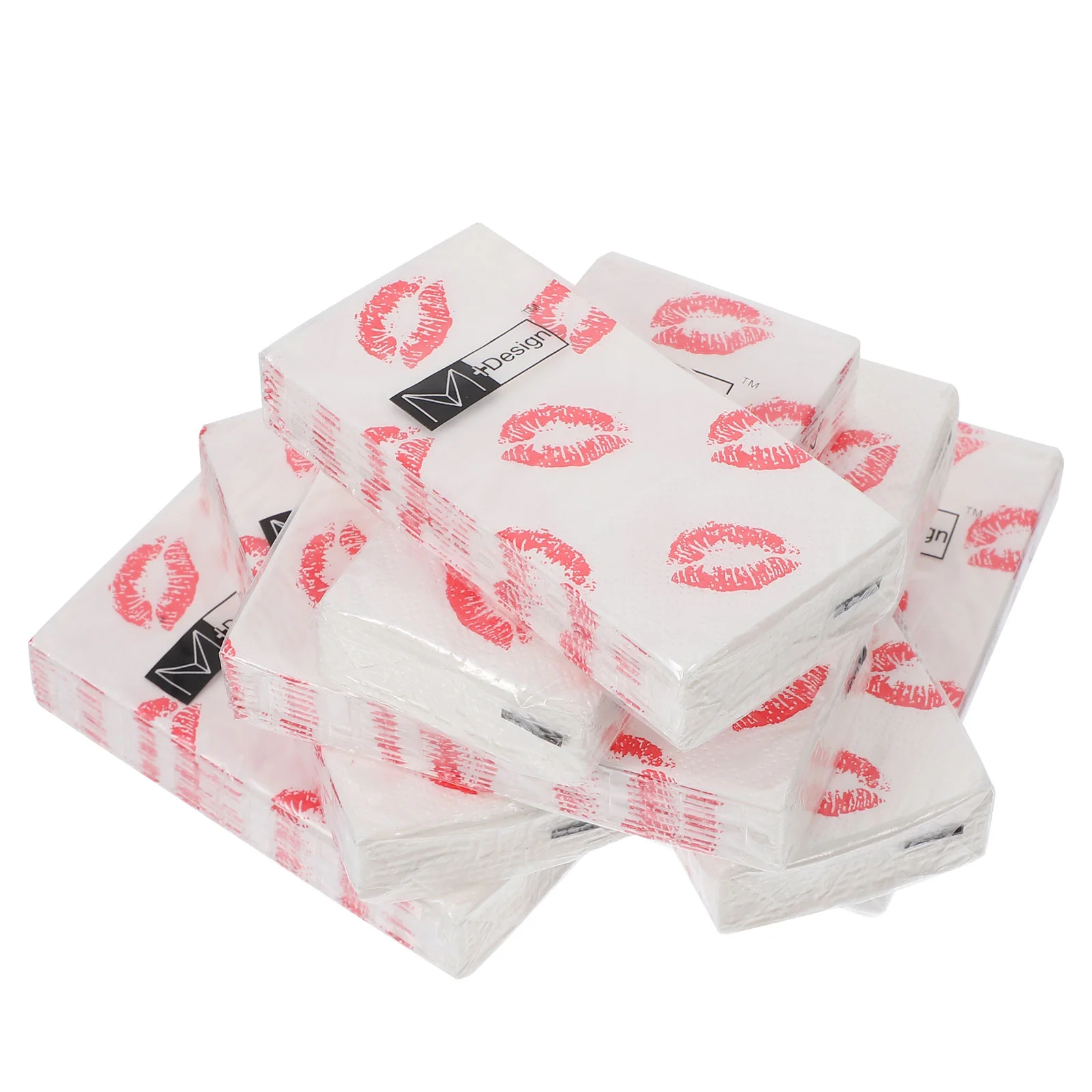 

20 Packs Printed Tissue Lip Printing Napkin Party Paper Small and Fresh Napkins Hanky Wood Pulp Color