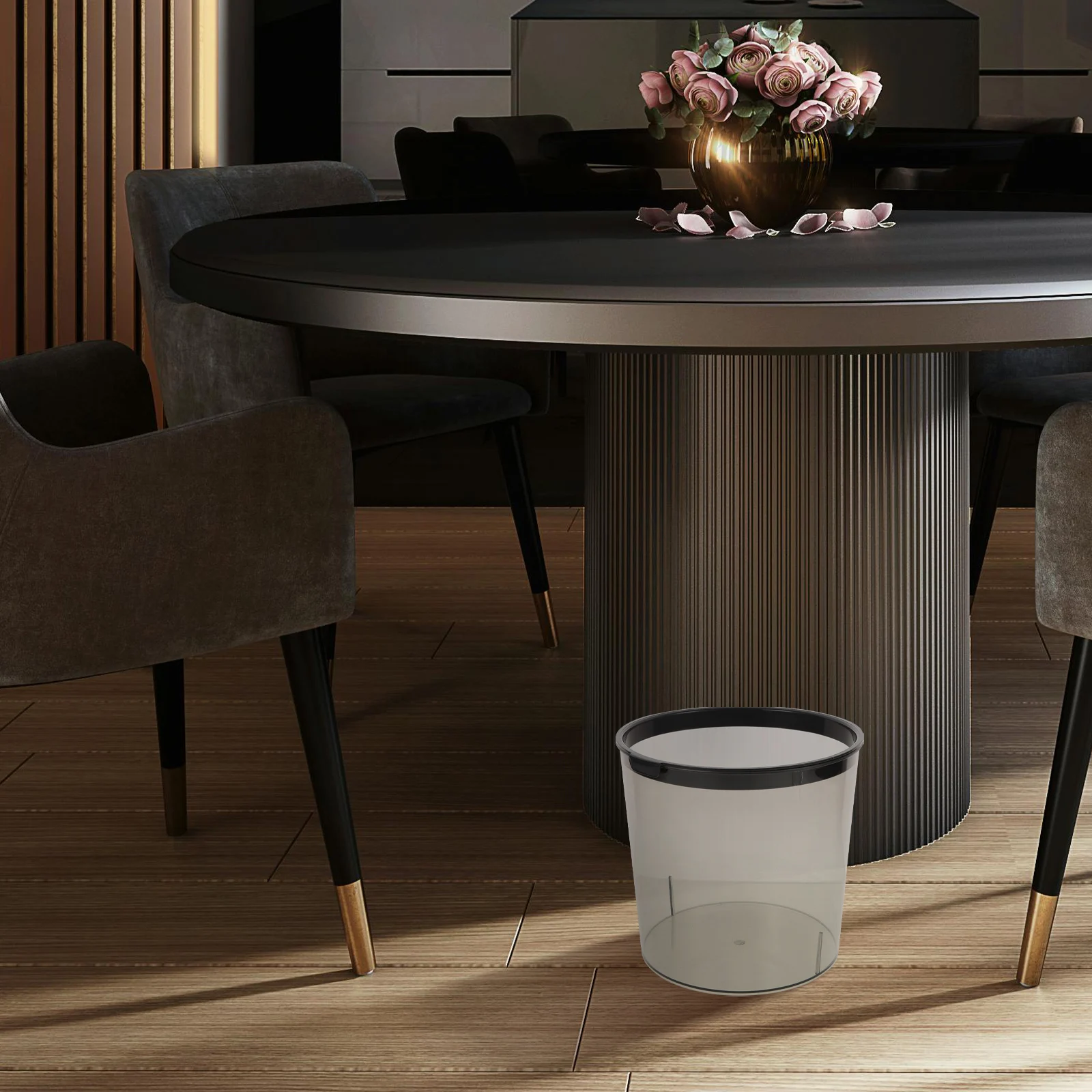 

Practical Trash Bin Desktop Garbage Can for Home Office Kitchen Bedroom Easy to Clean Plastic Material Stylish