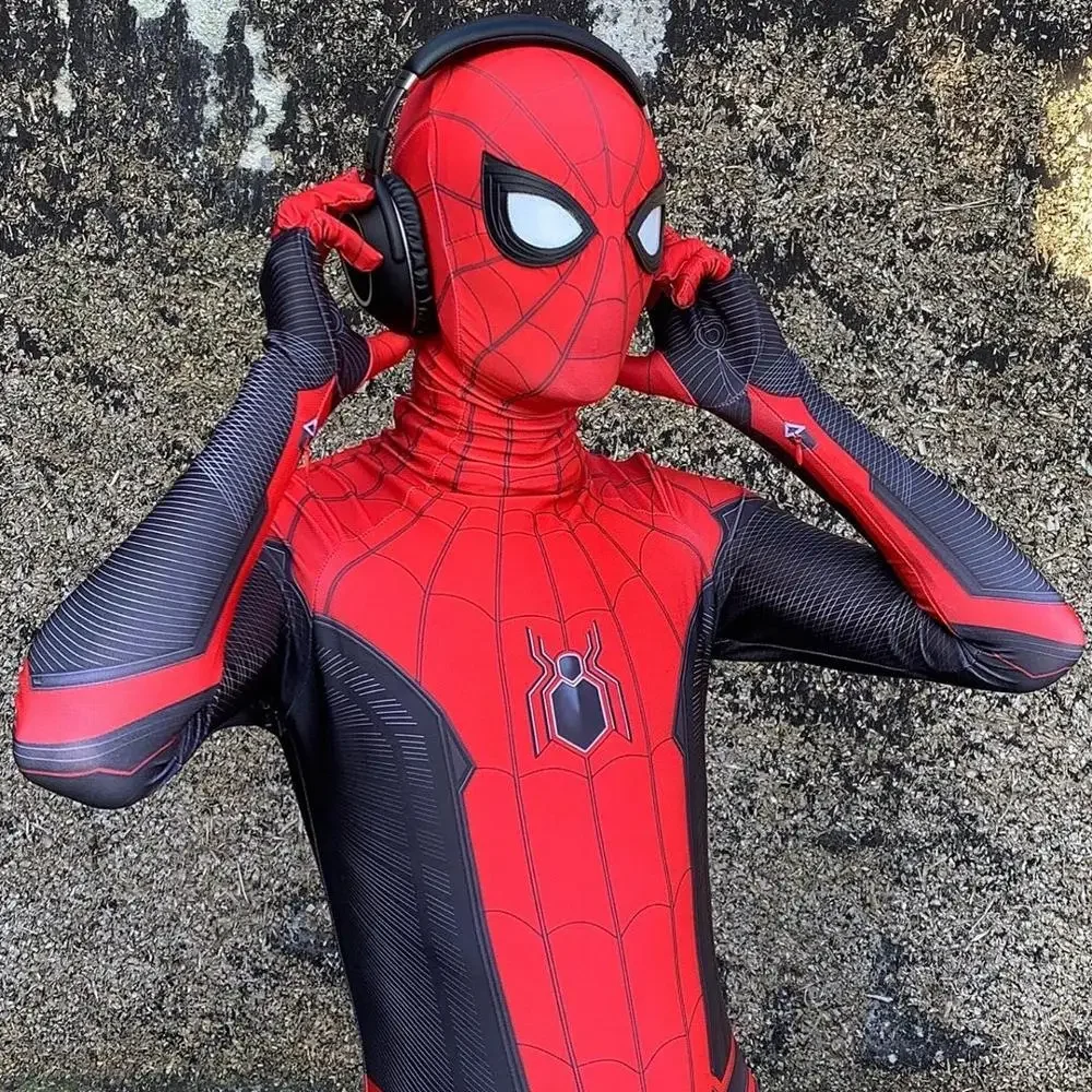 

Far From Home Spiderman Cosplay Tom Holland Costume Spandex Zentai Halloween Costume SuperHero Bodysuit Jumpsuit For Adult/Kids